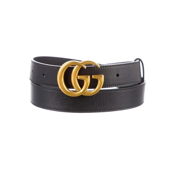 GUCCI BELT GOLD HARDWARE BLACK LEATHER - M Leather belt Gucci Black size M International in Leather  main image 4